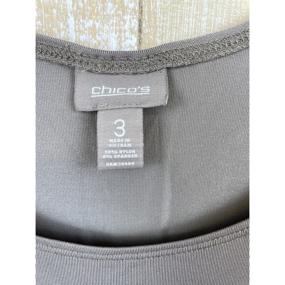 Chico's Sleeveless Shell Tank Top Stretch Pullover Basic Taupe Size 3 (XL) - Picture 3 of 7